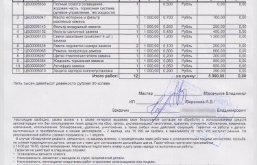 Стоимость работ по ТО 90 Ниссан Жук