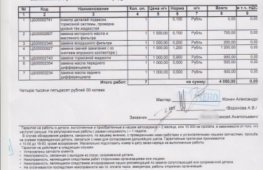 Стоимость работ при ТО 60000 Ниссан Кашкай J10