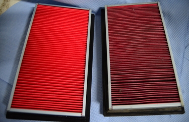 Новый и старый воздушные фильтры.